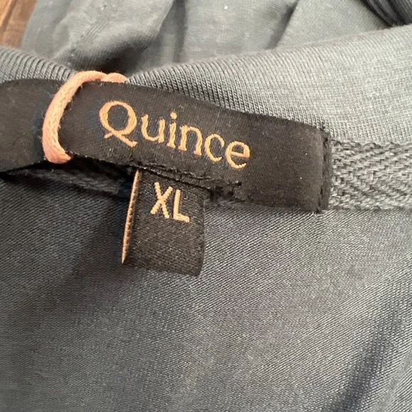 Quince Tencel Jersey Midi Wrap Dress Dark Olive Basic Sleeved XL Stretch NWT - Picture 6 of 8